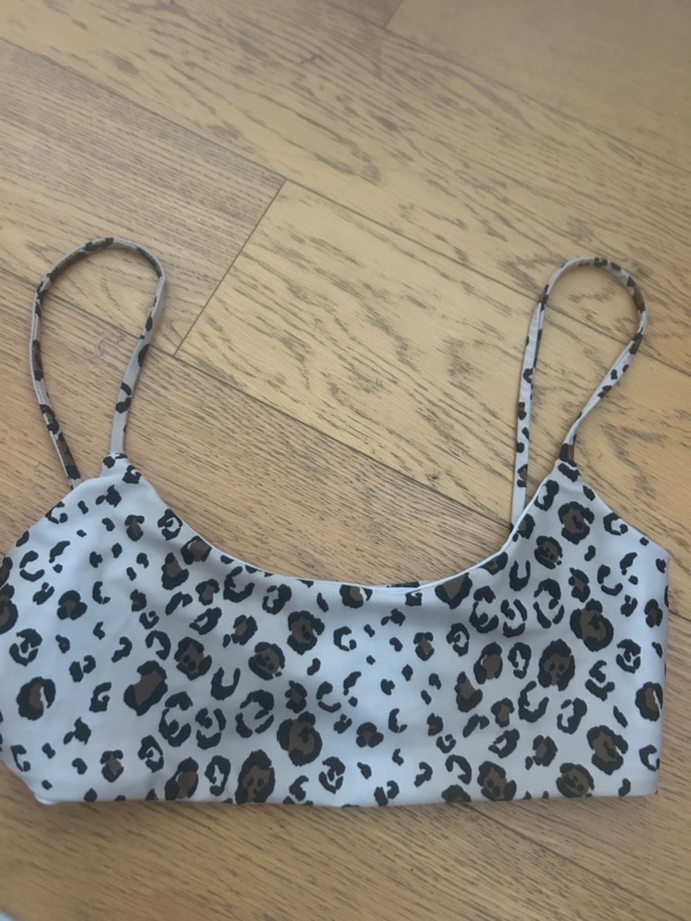 Reformation Leopard Print Bralette in White and Brown